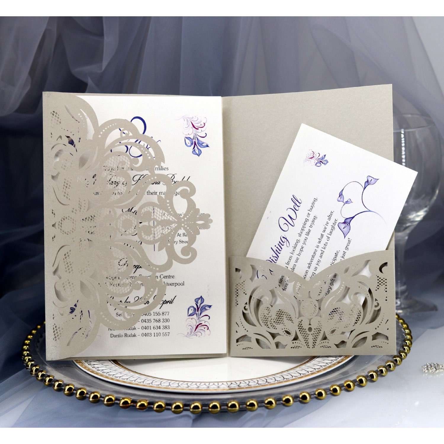 Thank You Card Wedding Card Design Laser Cut Holiday Greeting Card Rose Card